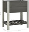 vidaXL - Plantenbak - verhoogd - met - schap - 75x50x90 - cm - HKC - grijs
