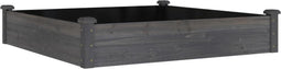 vidaXL - Plantenbak - verhoogd - met - voering - 120x120x25 - cm - vurenhout - grijs