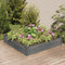 vidaXL - Plantenbak - verhoogd - met - voering - 120x120x25 - cm - vurenhout - grijs