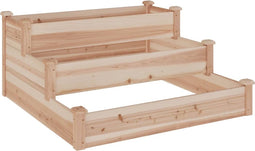 vidaXL - Plantenbak - verhoogd - met - voering - 120x120x56 - cm - massief - vurenhout