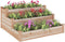 vidaXL - Plantenbak - verhoogd - met - voering - 120x120x56 - cm - massief - vurenhout