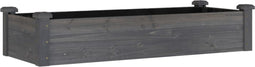 vidaXL - Plantenbak - verhoogd - met - voering - 120x45x25 - cm - vurenhout - grijs