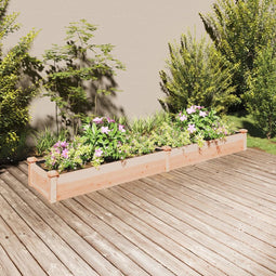 vidaXL - Plantenbak - verhoogd - met - voering - 240x45x25 - cm - massief - vurenhout