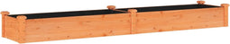 vidaXL - Plantenbak - verhoogd - met - voering - 240x45x25 - cm - vurenhout - bruin