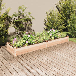 vidaXL - Plantenbak - verhoogd - met - voering - 240x60x25 - cm - massief - vurenhout