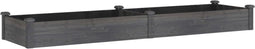 vidaXL - Plantenbak - verhoogd - met - voering - 240x60x25 - cm - vurenhout - grijs