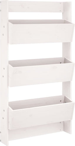 vidaXL - Plantenbak - wandmontage - 3-laags - 60x18,5x110 - cm - grenenhout - wit