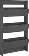 vidaXL - Plantenbak - wandmontage - 3-laags - 60x18,5x110 - cm - grenenhout - grijs