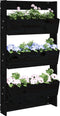 vidaXL - Plantenbak - wandmontage - 3-laags - 60x18,5x110 - cm - grenenhout - zwart