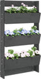 vidaXL - Plantenbak - wandmontage - 3-laags - 60x18,5x110 - cm - grenenhout - grijs