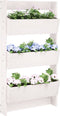 vidaXL - Plantenbak - wandmontage - 3-laags - 60x18,5x110 - cm - grenenhout - wit