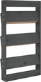 vidaXL - Plantenbak - wandmontage - 3-laags - 60x18,5x110 - cm - grenenhout - grijs