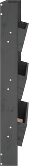 vidaXL - Plantenbak - wandmontage - 3-laags - 60x18,5x110 - cm - grenenhout - grijs