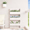 vidaXL - Plantenbak - wandmontage - 3-laags - 60x18,5x110 - cm - grenenhout - wit
