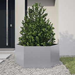 vidaXL - Plantenbak - zeshoek - 104x90x45 - cm - gegalvaniseerd - staal