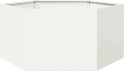 vidaXL - Plantenbak - zeshoek - 104x90x45 - cm - staal - wit