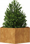 vidaXL - Plantenbak - zeshoek - 104x90x45 - cm - weervast - staal