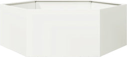 vidaXL - Plantenbak - zeshoek - 138x120x45 - cm - staal - wit