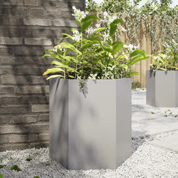 vidaXL - Plantenbak - zeshoek - 46x40x45 - cm - roestvrijstaal