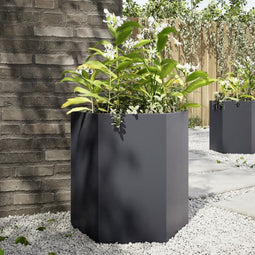 vidaXL - Plantenbak - zeshoek - 46x40x45 - cm - staal - antracietkleurig