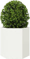 vidaXL - Plantenbak - zeshoek - 46x40x45 - cm - staal - wit