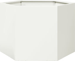 vidaXL - Plantenbak - zeshoek - 69x60x45 - cm - staal - wit