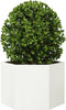 vidaXL - Plantenbak - zeshoek - 69x60x45 - cm - staal - wit