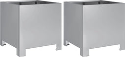 vidaXL - Plantenbakken - 2 - st - 30x30x30 - cm - gegalvaniseerd - staal