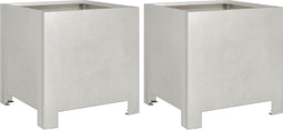 vidaXL - Plantenbakken - 2 - st - 30x30x30 - cm - roestvrij - staal