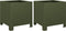 vidaXL - Plantenbakken - 2 - st - 30x30x30 - cm - staal - olijfgroen