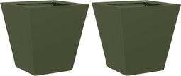 vidaXL - Plantenbakken - 2 - st - 30x30x30 - cm - staal - olijfgroen