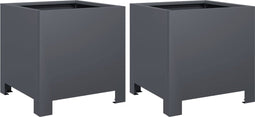 vidaXL - Plantenbakken - 2 - st - 30x30x30 - cm - staal - antracietkleurig