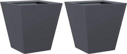 vidaXL - Plantenbakken - 2 - st - 30x30x30 - cm - staal - antracietkleurig
