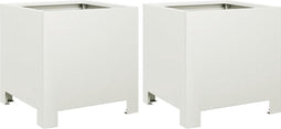 vidaXL - Plantenbakken - 2 - st - 30x30x30 - cm - staal - wit