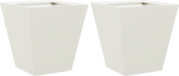 vidaXL - Plantenbakken - 2 - st - 30x30x30 - cm - staal - wit