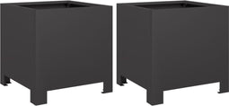 vidaXL - Plantenbakken - 2 - st - 30x30x30 - cm - staal - zwart