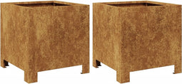 vidaXL - Plantenbakken - 2 - st - 30x30x30 - cm - weervast - staal