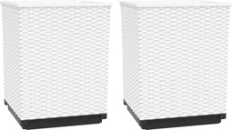 vidaXL - Plantenbakken - 2 - st - 30x30x37 - cm - polypropeen - wit