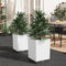 vidaXL - Plantenbakken - 2 - st - 30x30x37 - cm - polypropeen - wit