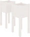 vidaXL - Plantenbakken - 2 - st - 31x31x70 - cm - massief - grenenhout - wit