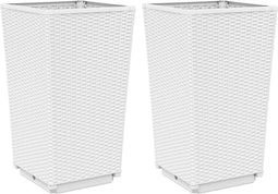 vidaXL - Plantenbakken - 2 - st - 32,5x32,5x57 - cm - polypropeen - wit