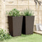 vidaXL - Plantenbakken - 2 - st - 32,5x32,5x57 - cm - polypropeen - bruin