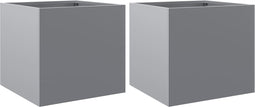 vidaXL - Plantenbakken - 2 - st - 32x30x29 - cm - gegalvaniseerd - staal - zilverkleur