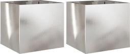 vidaXL - Plantenbakken - 2 - st - 32x30x29 - cm - roestvrij - staal - zilverkleurig