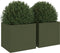 vidaXL - Plantenbakken - 2 - st - 32x30x29 - cm - staal - olijfgroen