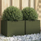 vidaXL - Plantenbakken - 2 - st - 32x30x29 - cm - staal - olijfgroen