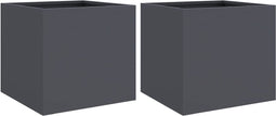 vidaXL - Plantenbakken - 2 - st - 32x30x29 - cm - staal - antracietkleurig