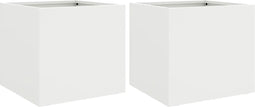 vidaXL - Plantenbakken - 2 - st - 32x30x29 - cm - staal - wit