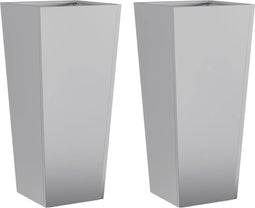 vidaXL - Plantenbakken - 2 - st - 35x35x75 - cm - gegalvaniseerd - staal