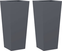 vidaXL - Plantenbakken - 2 - st - 35x35x75 - cm - staal - antracietkleurig